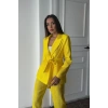 Neon Beli Kuşaklı Ceket Ve Pantolon Parlak Takım