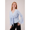 Ön Bağlamalı Volan Kol Bebe avisi Bluz