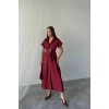 ÖNDEN DÜĞELİ CRUHLI ODAL ELBİE  Bordo