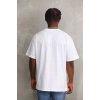 Unisex Baskılı Oversize Thirt  Beyaz