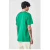 Unisex Düz Biskilet Yaka Oversize Tshirt  Yeşil