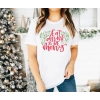 Yılbaşı Noel Baskılı Kısa Kollu Oversize Bisiklet Yaka Tshirt  Beyaz