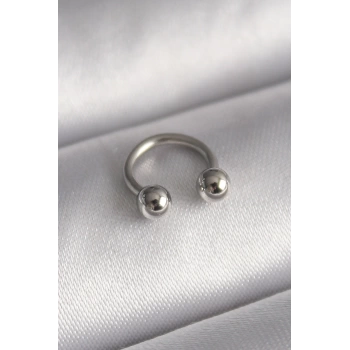 316L Çelik Gümüş Renk Halka Model Topçuk Piercing