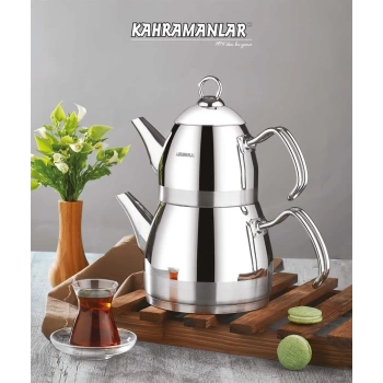 Kahramanlar Roma Ortaboy Platin Çaydanlık 1037P