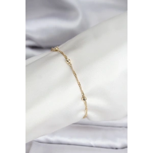 14K Gold Renk Kaplama Topçuklu Model CM Kadın Bileklik
