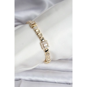 14K Gold Renk Kaplama Zirkon Taşlı CM Kadın Bileklik