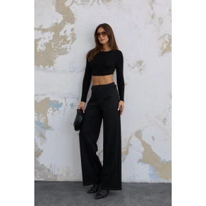 220 Gr Ni̇kol Yüksek Bel Arka Apolet Kemer Detayli Palazzo Pantolon