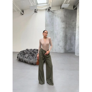 230 Gr Poly Viscose Full Lycra Pi̇leli̇ Palazzo Pantolon