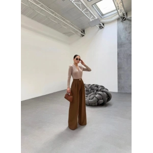 230 Gr Poly Viscose Full Lycra Pi̇leli̇ Palazzo Pantolon