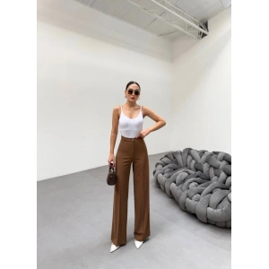 230 Gr Poly Viscose Lycra Metal Düğme Palazzo Pantolon