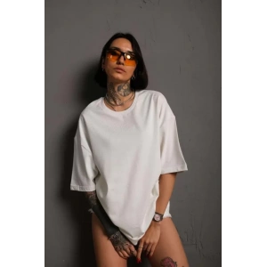 24/1 Düz A Kalite Oversize Tshirt  Beyaz