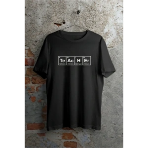 24 Kasım Kimya Öğretmeni Hediyesi Baskılı Bisiklet Yaka Tshirt  Beyaz