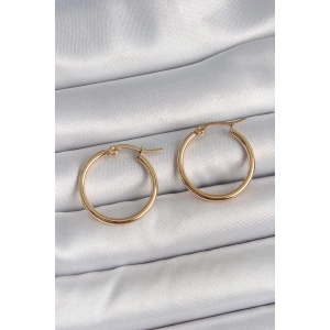 316 Çelik Gold Renk 22mm Kadın Halka Model Kadın Küpe