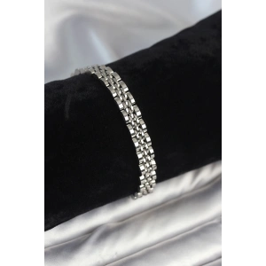 316L Çelik 7 mm Kalınlıkta Gümüş Renkli Erkek Bileklik