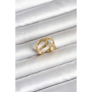 316L Çelik Gold Renk Düğüm Model Kadın Yüzük