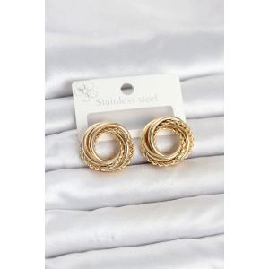 316L Çelik Gold Renk Halka Model Asorti Kadın Küpe