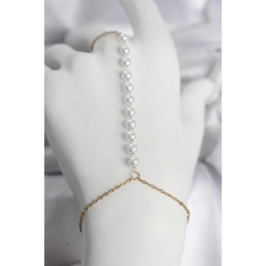 316L Çelik Gold Renk Sıralı İncili Model Kadın Şahmeran