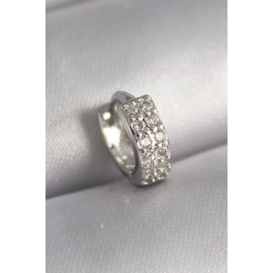 316L Çelik Gümüş Renk Zirkon Taşlı Tragus Piercing
