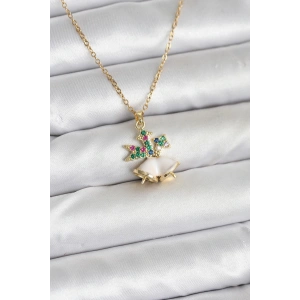 316L Çelik Zincir Gold Renk Chirtsmas Bell Model Yılbaşı Temalı Kadın Kolye