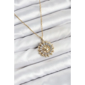 316L Çelik Zincir Gold Renk Güneş Model Kadın Kolye