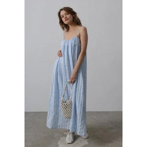 Askılı Çizgi Desen Elbise  Bebe avisi