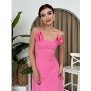 atilda Gül İp Askılı Elbise