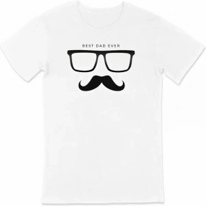 Babalar Günü Hediye Baba Temalı Baskılı Oversize Bisiklet Yaka Tshirt  Beyaz