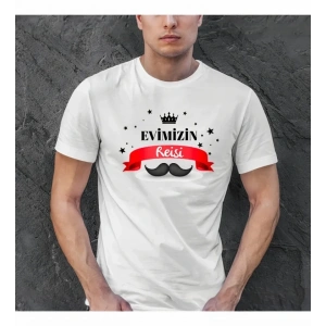 Babalar Günü Hediye Baba Temalı Baskılı Oversize Bisiklet Yaka Tshirt  Beyaz