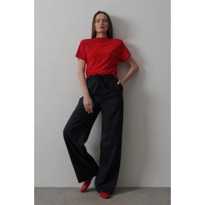 Beli astikli Bol Paça Pantolon  acivert