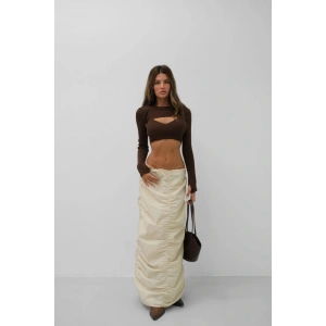 Büzgü Detay Maxi Etek