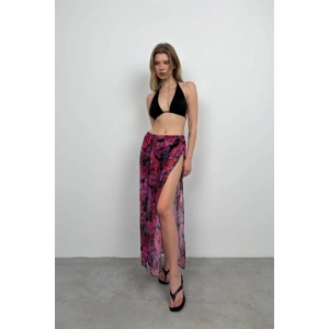 Çift Yırtmaçlı Desenli Pareo