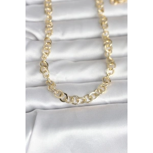 CM 14K Gold Renk Kalın Halka Zincirli 60 cm Kadın Kolye
