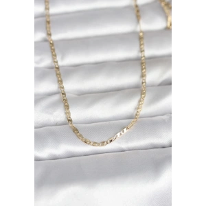 CM 14K Gold Renk Yassı Zincir Model 60 cm Kadın Kolye
