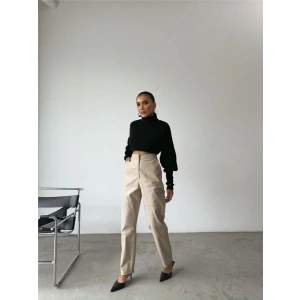 DERİ PANTOON DİZ PARÇAI  Taş