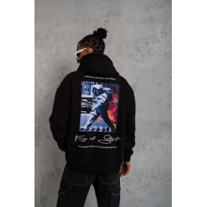 Erkek Astronot Baskılı Kapüşonlu weat  iyah