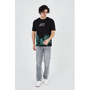 Erkek Baskılı Bisiklet Yaka Thirt  iyah