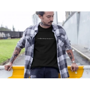 Erkek Bisiklet Yaka Baskılı Oversize Thirt  iyah