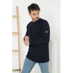 Erkek Biskilet Yaka Kolu Armalı  acivert