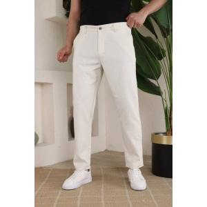 Erkek Casual Slim Fit Cord Desenli Kumaş Pantolon