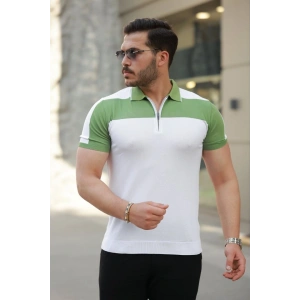Erkek Fermuar Yakalı Kısa Kollu Tişört