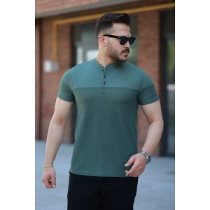 Erkek Hakim Yakalı Kısa Kollu Pamuklu Tshirt