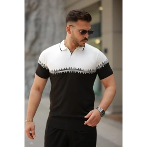 Erkek Hemşire Yaka çift Renk Kısa Kollu Tişört