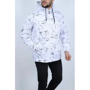 Erkek İçi Astarlı Yağmurluk  Beyaz