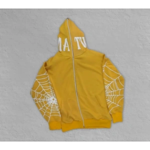 Erkek İki İplik Örümcek Baskılı Oversize Hırka  arı