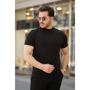 Erkek Ince çizgi Dokulu Kısa Kollu Tshirt