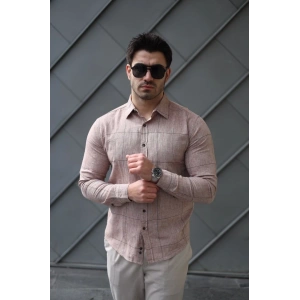 Erkek Pamuklu Keten Kumaş Gömlek