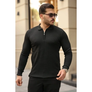 Erkek Pirinç Desenli Uzun Kollu Yakalı Triko