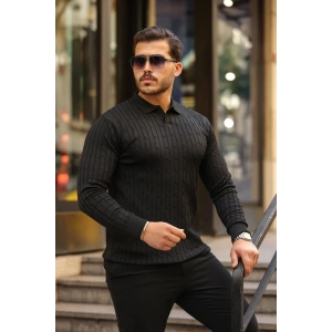 Erkek Saç örgü Desen Uzun Kollu Triko