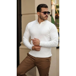 Erkek Saç örgü Desen Uzun Kollu Triko