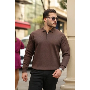 Erkek Selanik örme Yakalı Uzun Kollu Triko